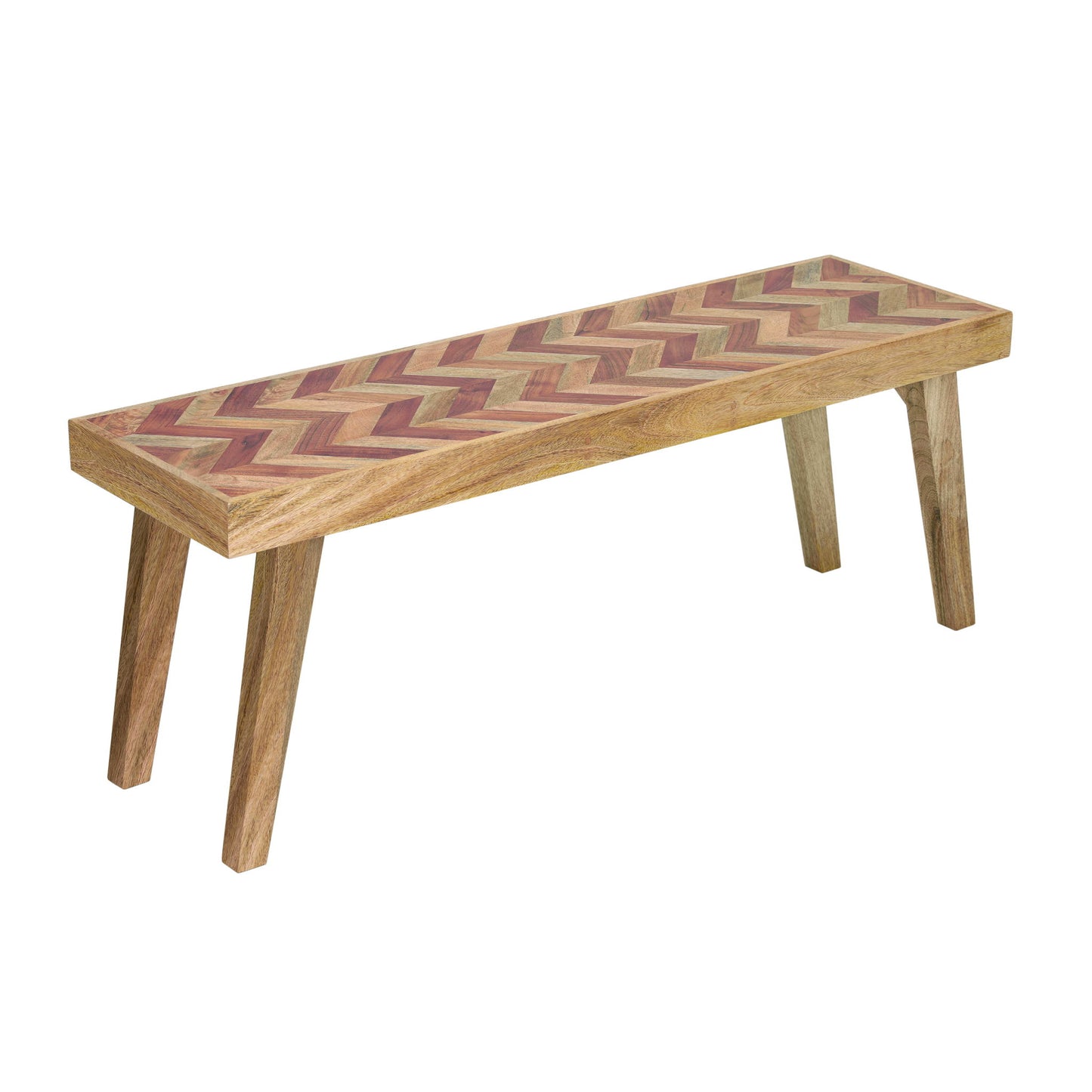Artisan - Handcrafted Mango Wood Bench Rustic Boho Style - Natural Noble House