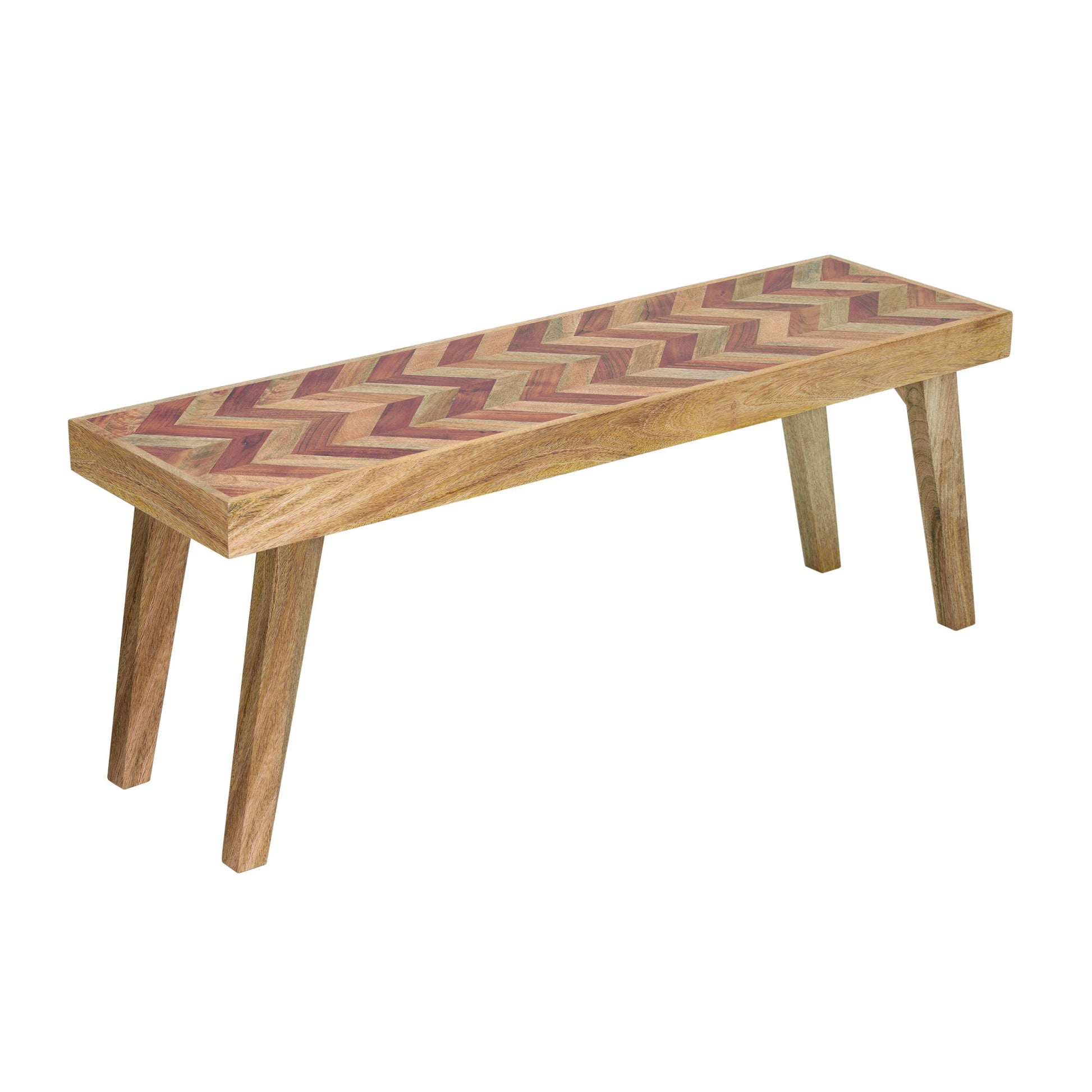 Artisan - Handcrafted Mango Wood Bench Rustic Boho Style - Natural Noble House