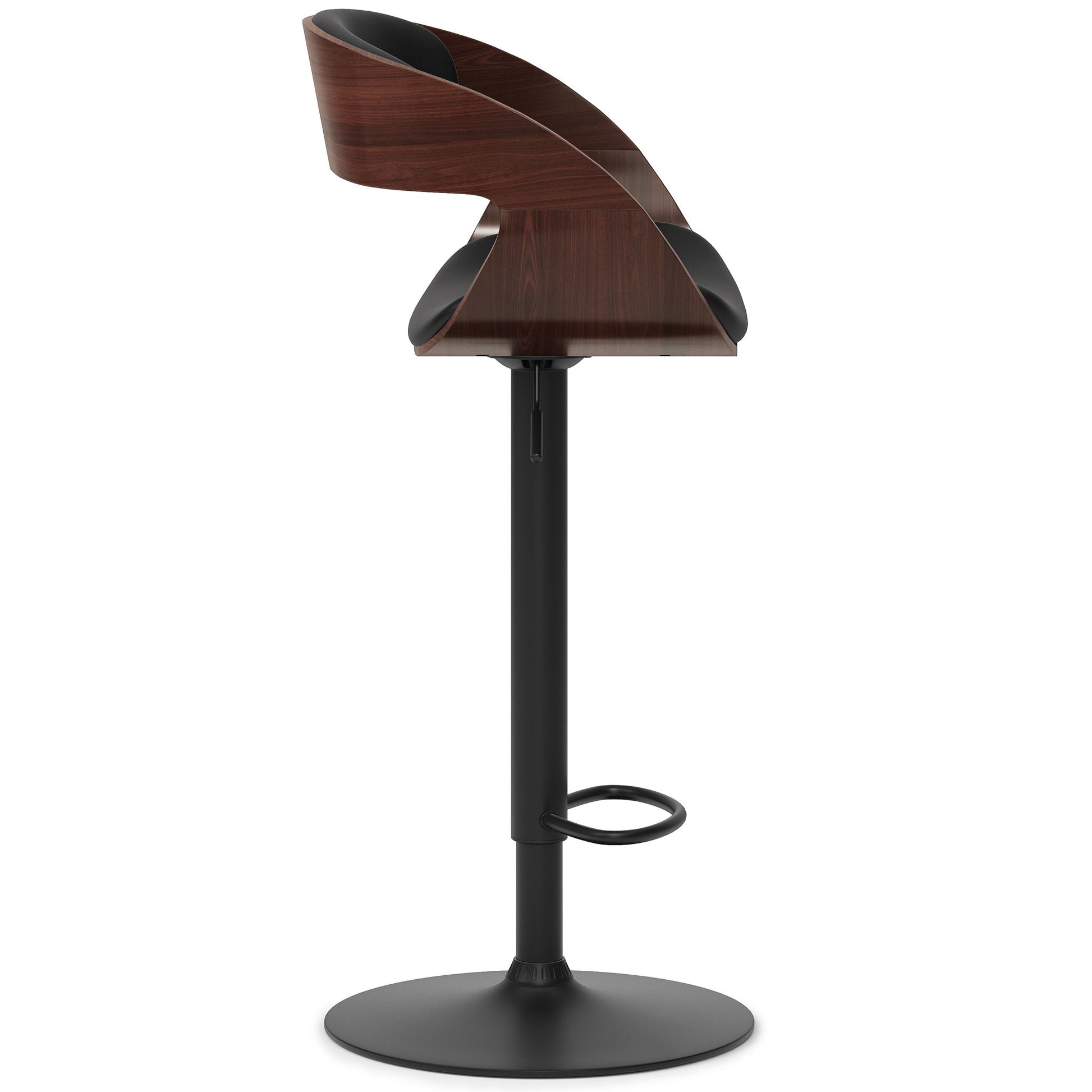 Archer - Bentwood Adjustable Swivel Bar Stool - Black Simpli-Home