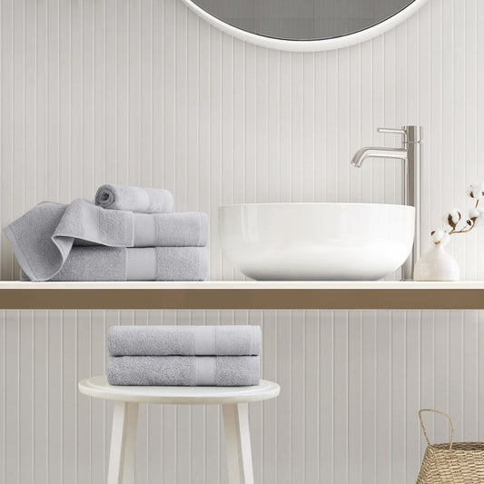 Premium Turkish Cotton 500GSM Plush 6 Piece Towel Set - Light Gray Super Listing