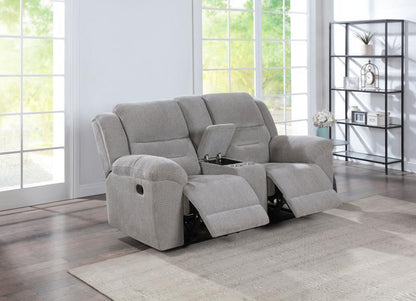 Gilson - Chenille Upholstered Reclining Loveseat - Gray Coaster Fine Furniture
