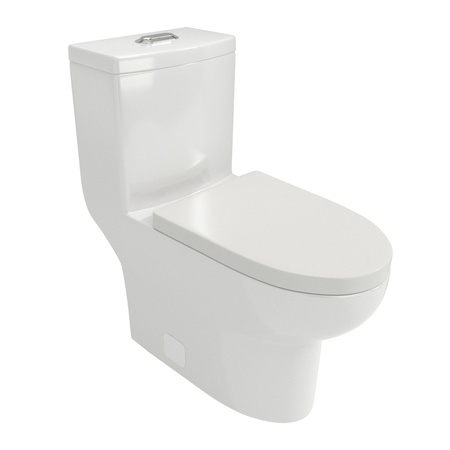 1 Piece Toilet With Dual Flush, Soft Closing Seat - White Daily Nest
