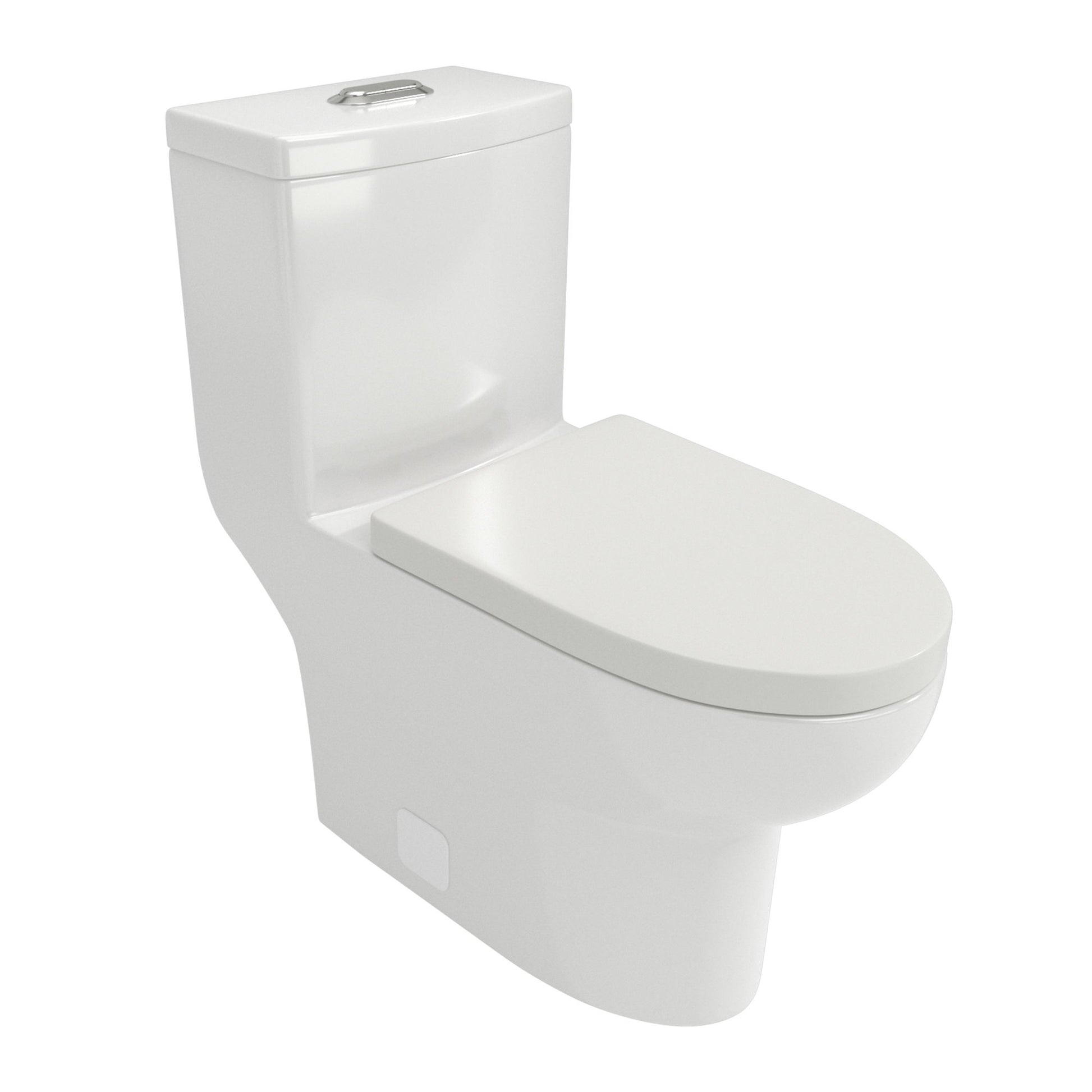 1 Piece Toilet With Dual Flush, Soft Closing Seat - White Daily Nest