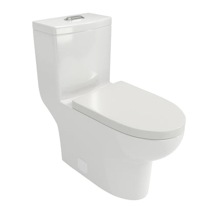 1 Piece Toilet With Dual Flush, Soft Closing Seat - White Daily Nest