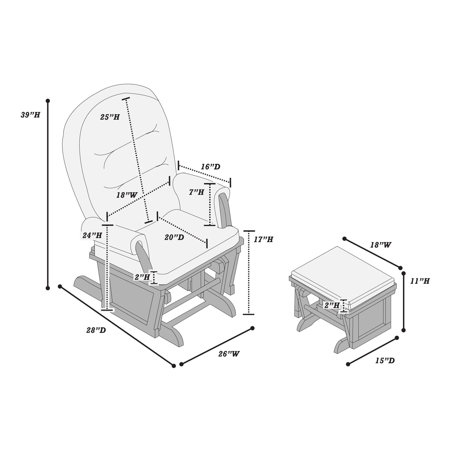 Glider Chair With Ottoman Home Essentials