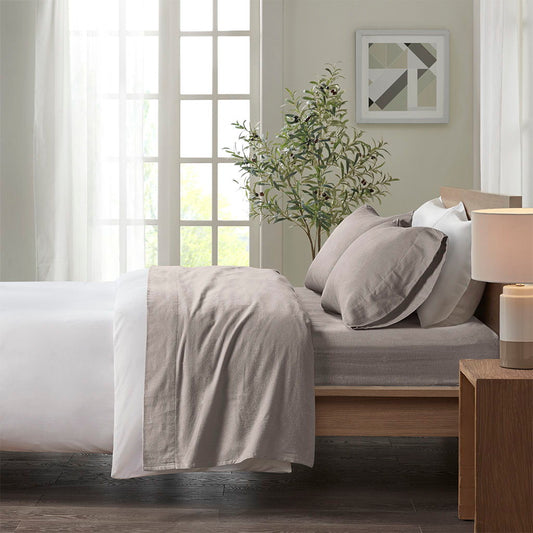 Queen Cozy Sheet Set - Gray Solid True North by Sleep Philosophy