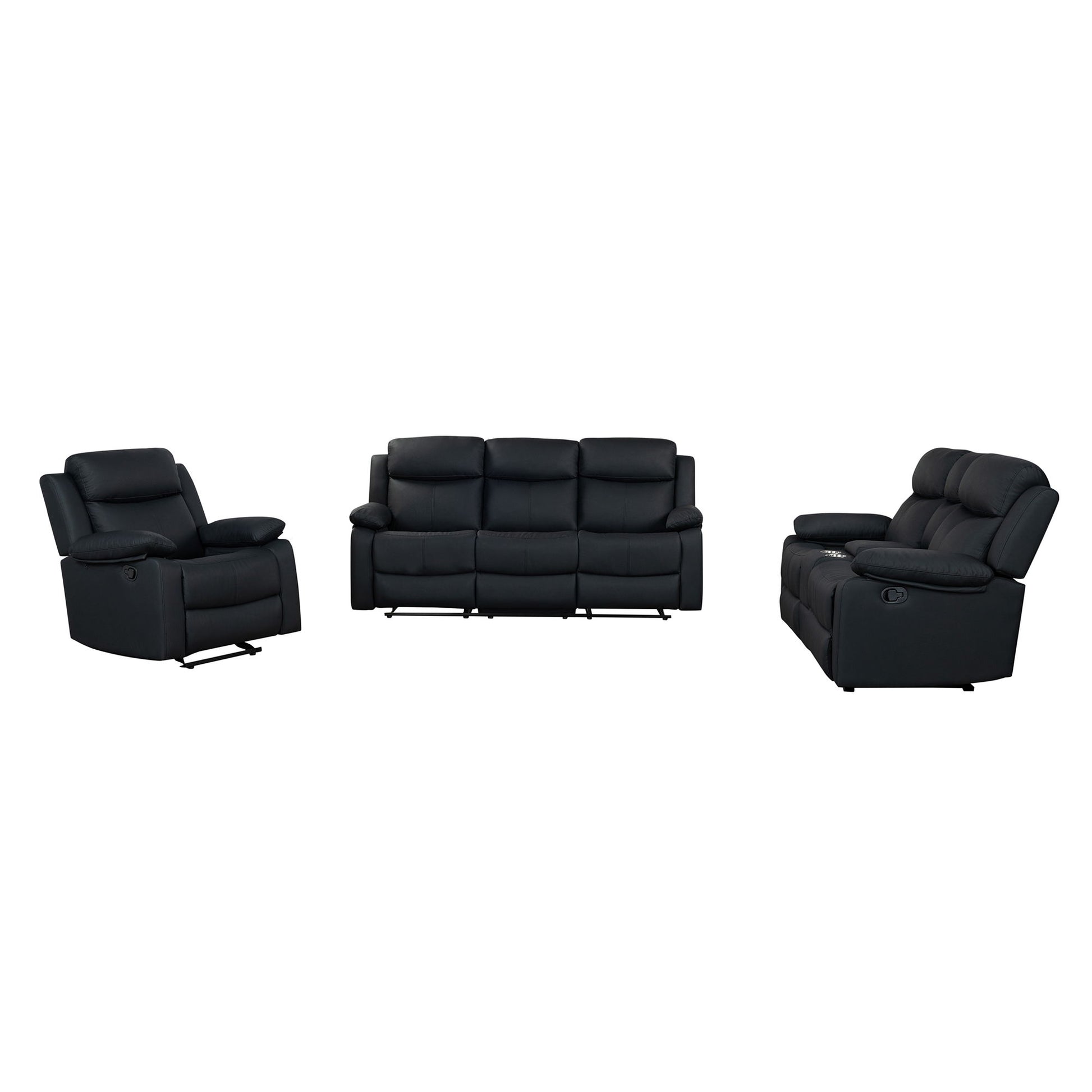 Blanche - Reclining Set With LED Lights, Speaker Global Furniture USA