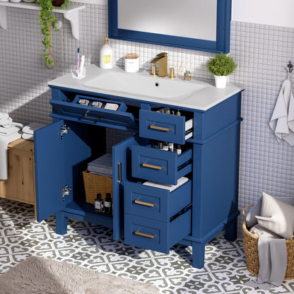 Modern Bathroom Vanity With Ceramic Sink, Soft Close Storage Cabinet Hearth and Haven