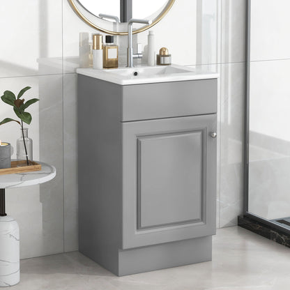 Bathroom Vanity With Sink, Cabinet With Adjustable Shelf Noble House