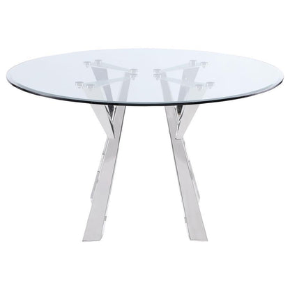 Alaia - Round Clear Glass Top Dining Table - Chrome Coaster Fine Furniture