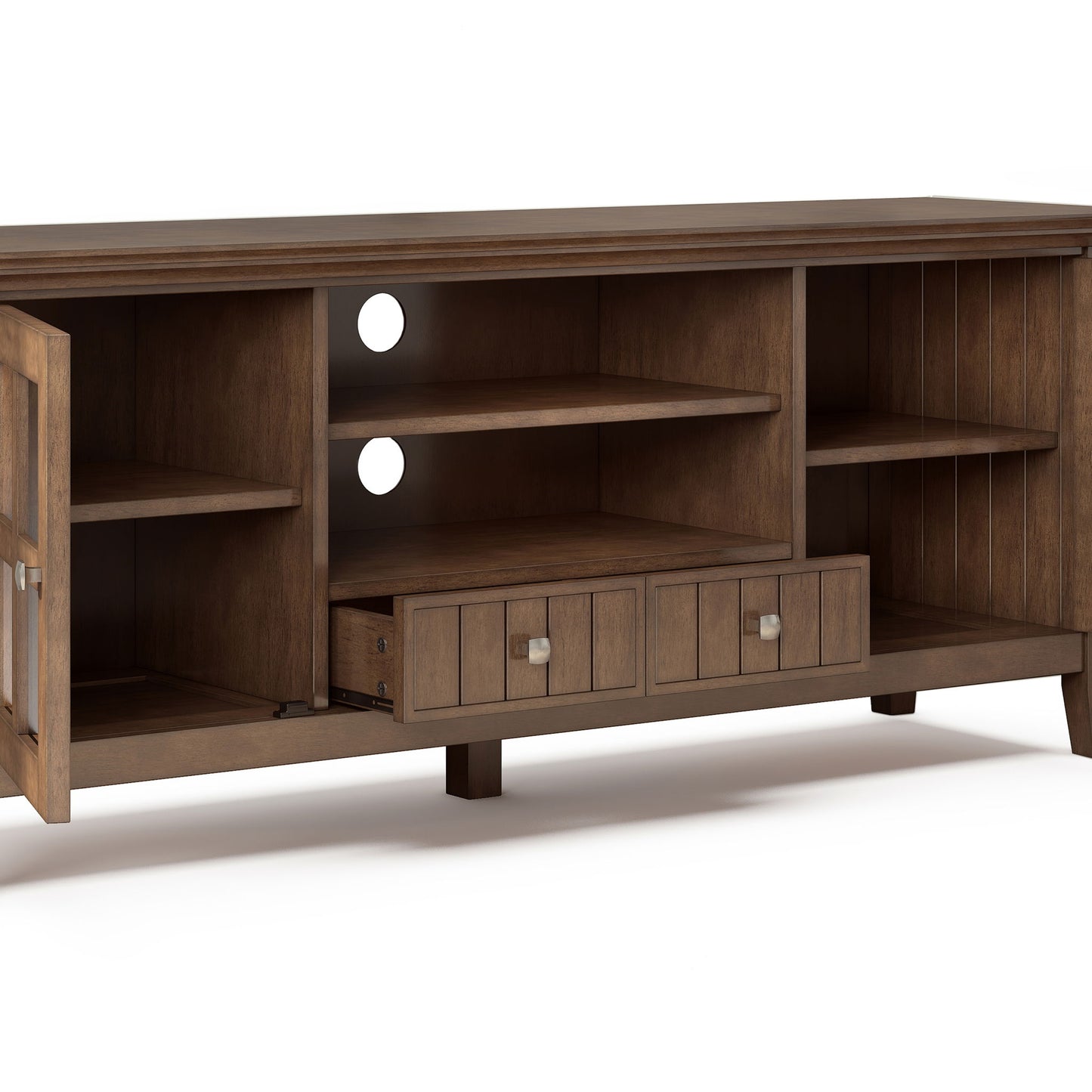 Acadian - TV Media Stand - Rustic Natural Aged Brown Simpli-Home