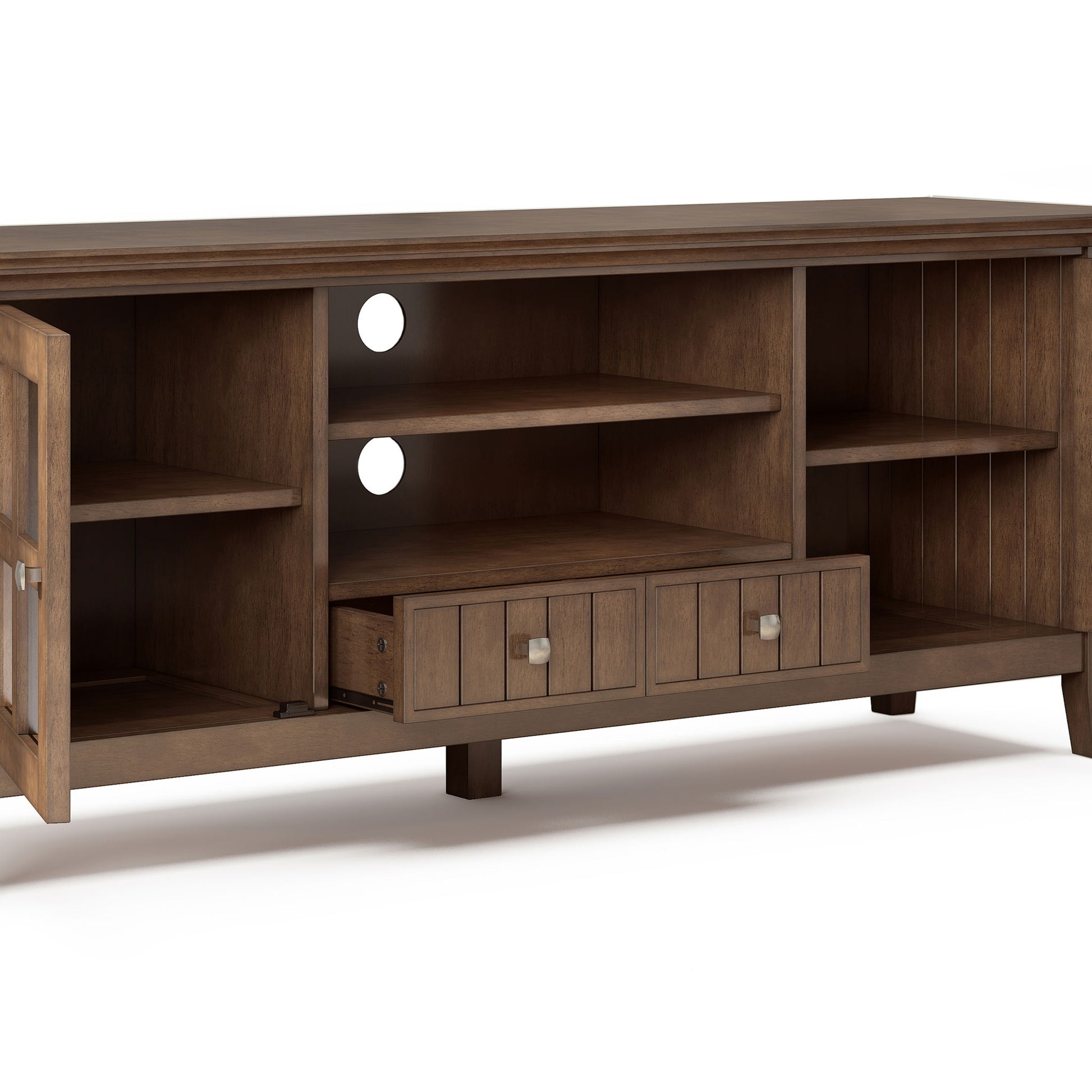 Acadian - TV Media Stand - Rustic Natural Aged Brown Simpli-Home
