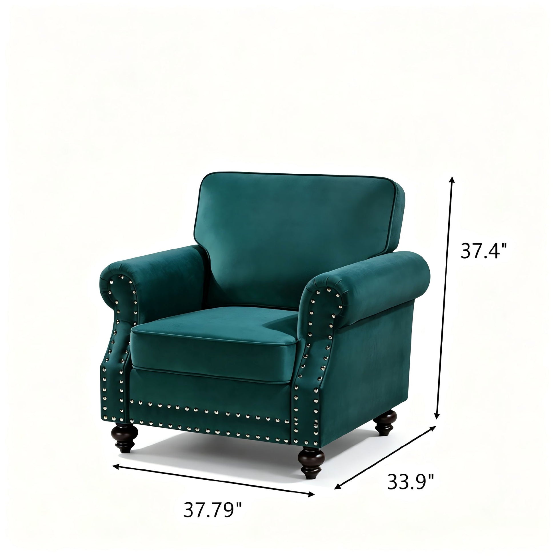 Upholstered Accent Armchair With Turned Legs For Living Room US Pride