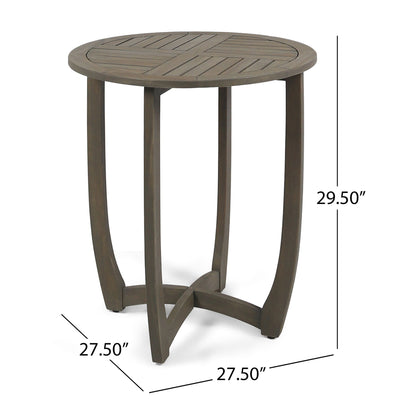 Hermosa - Rustic Circular Bistro Table - Gray Noble House