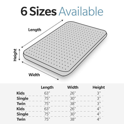 Memory Foam Camping Mattress, Portable Comfort With Water Resistant Cover Daily Nest