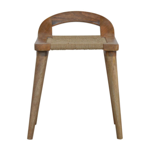 Woven Raised Back Stool - Oak Artisan Furniture