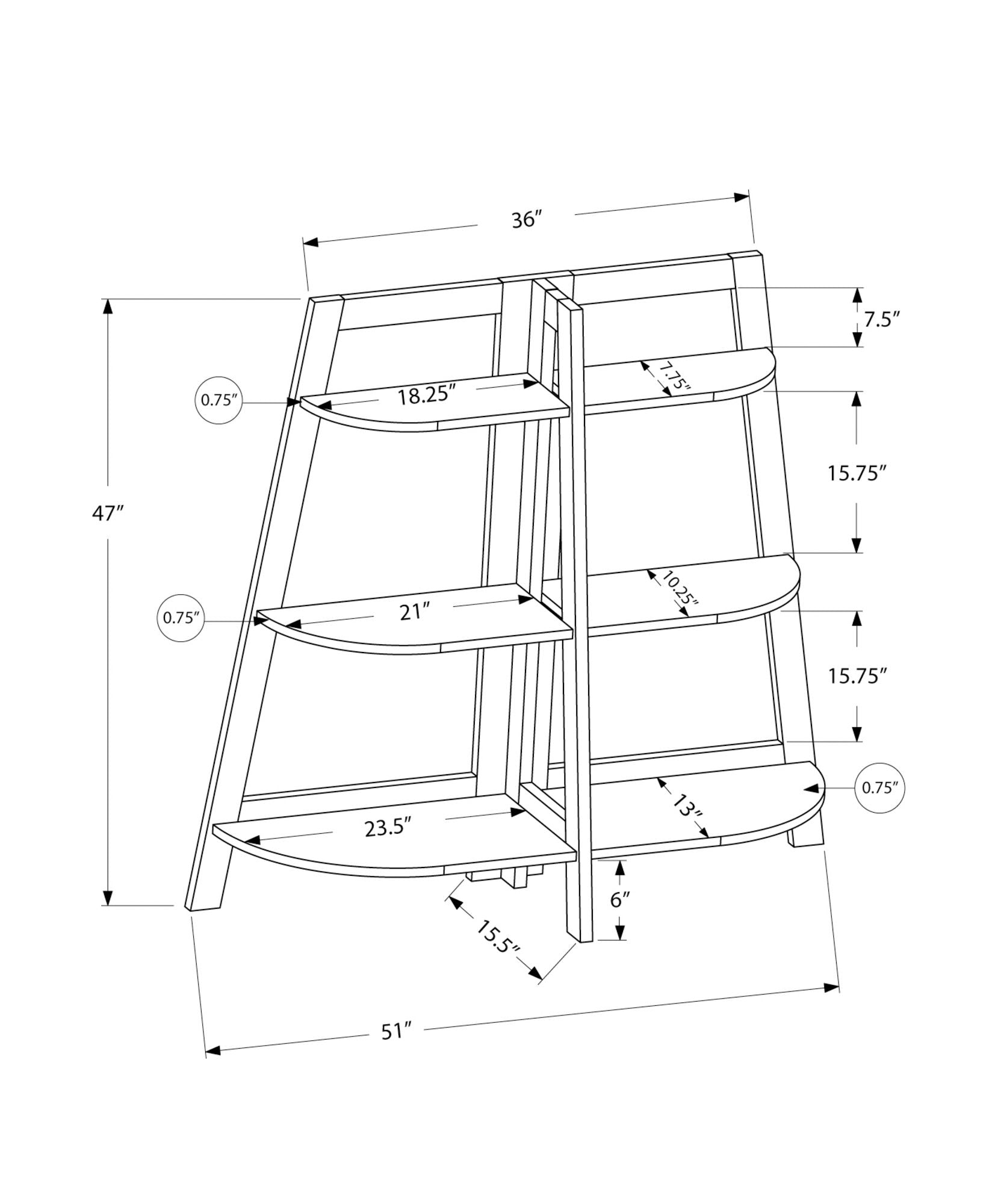 Bookshelf, Bookcase, Etagere, 3 Tier, For Office, Contemporary & Modern 8th Street