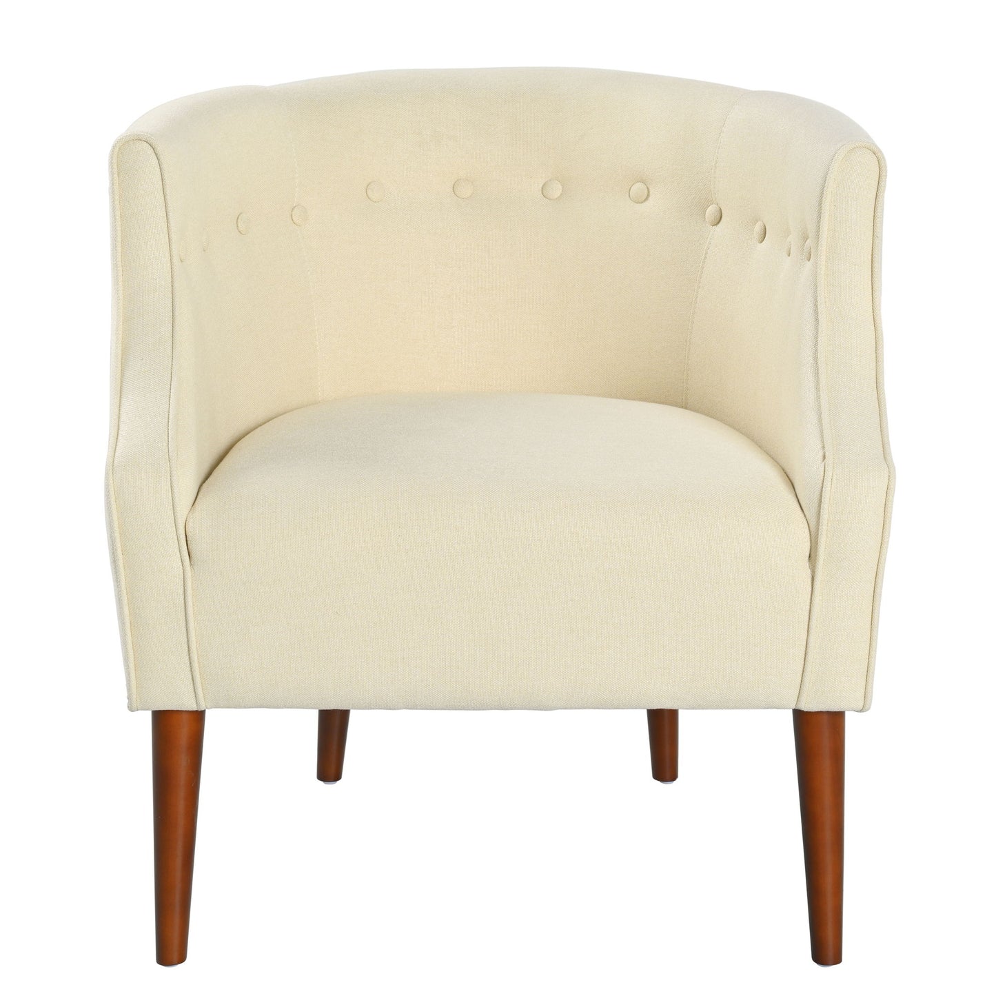 Contemporary Upholstered Club Chair With Button Tufting Noble House