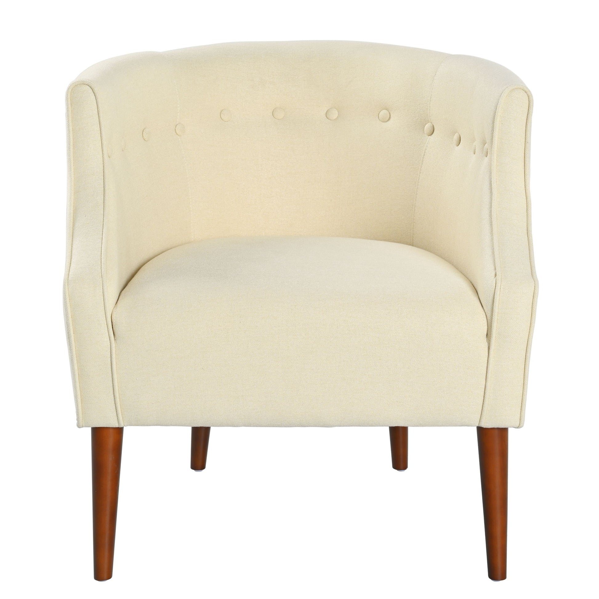 Contemporary Upholstered Club Chair With Button Tufting Noble House