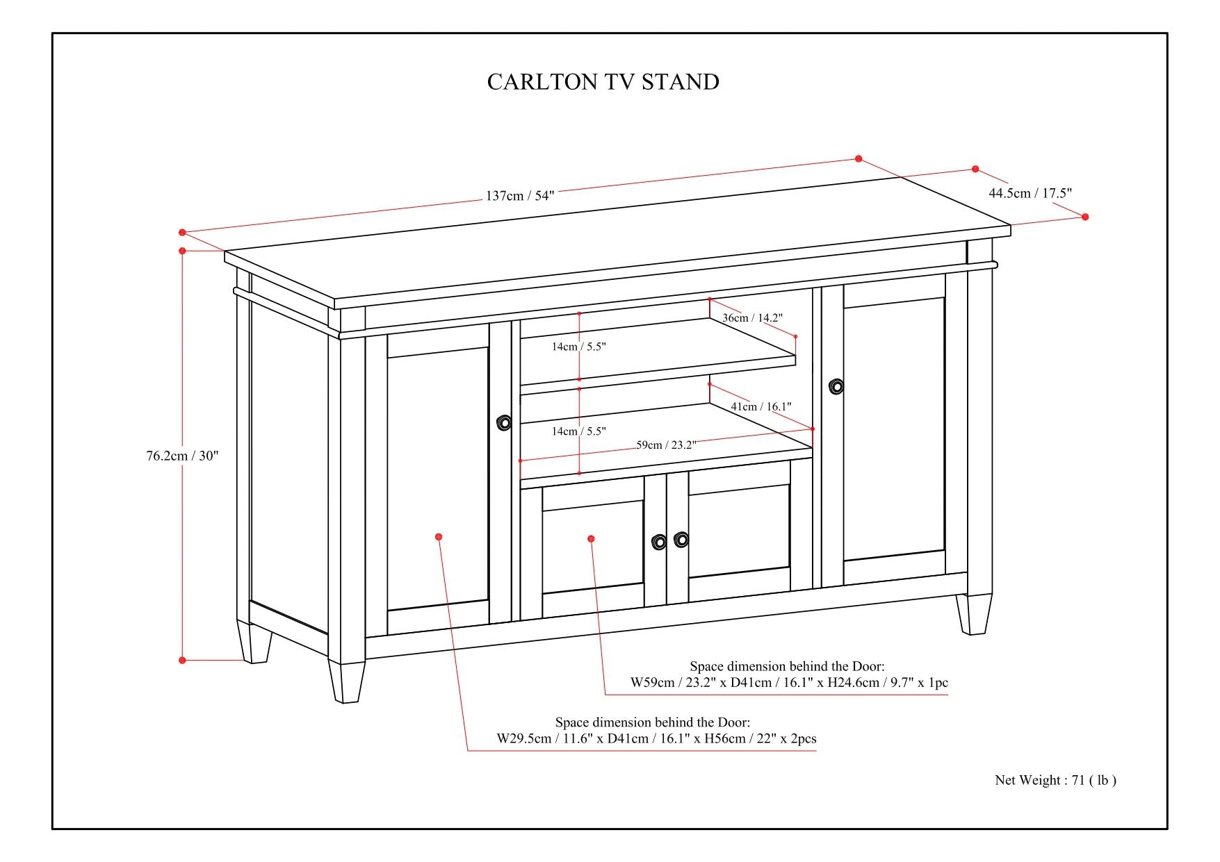 Carlton - TV Media Stand Simpli-Home