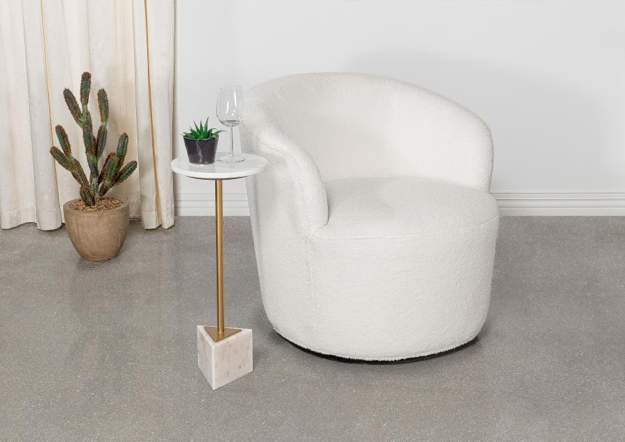 Joyce - Upholstered Barrel Back Swivel Chair CoasterEssence