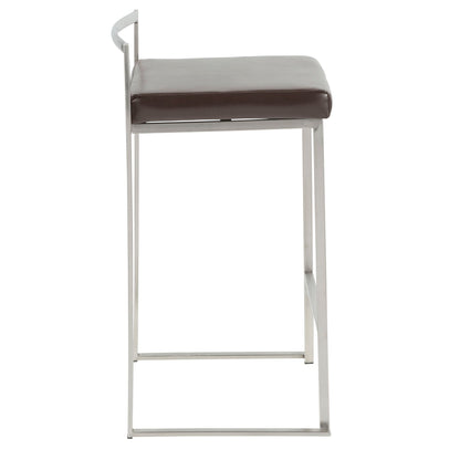 Fuji - Contemporary, Stackable Elegant Counter Stool (Set of 2) Lumi Source