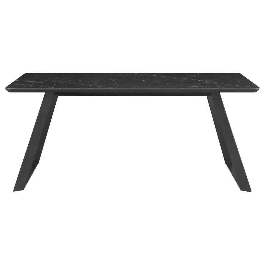 Smith - Rectangular Ceramic Top Dining Table - Black CoasterEssence