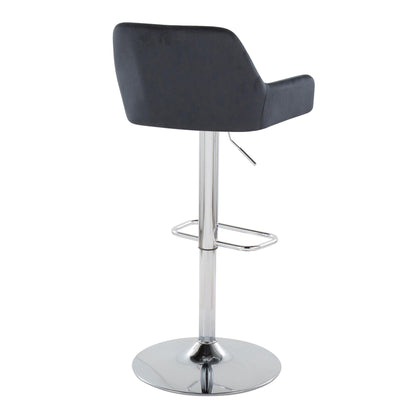 Daniella - Contemporary Adjustable Barstool With Swivel With Rounded Rectangle Footrest (Set of 2) Lumi Source