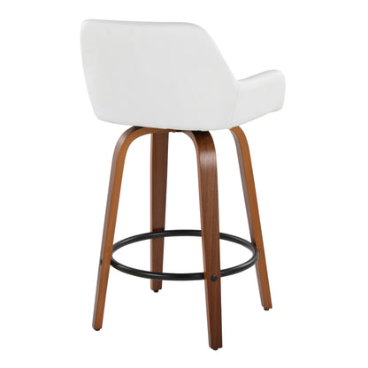 Daniella - Contemporary Fixed Height Counter Stool With Swivel With Round Footrest (Set of 2) Lumi Source