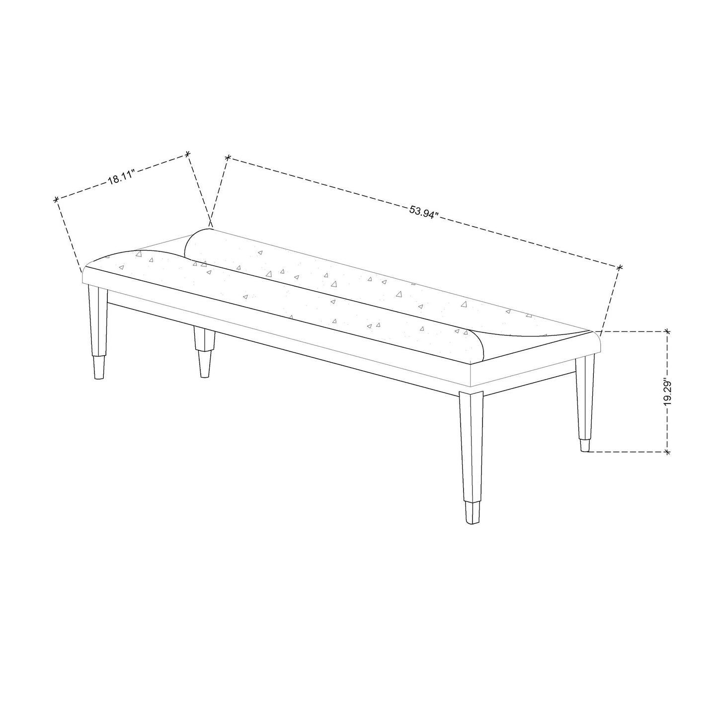 Laura - Bench And Soft Fabric Seating - Silver