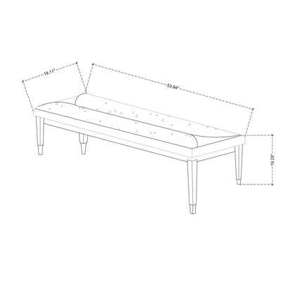 Laura - Bench And Soft Fabric Seating - Silver