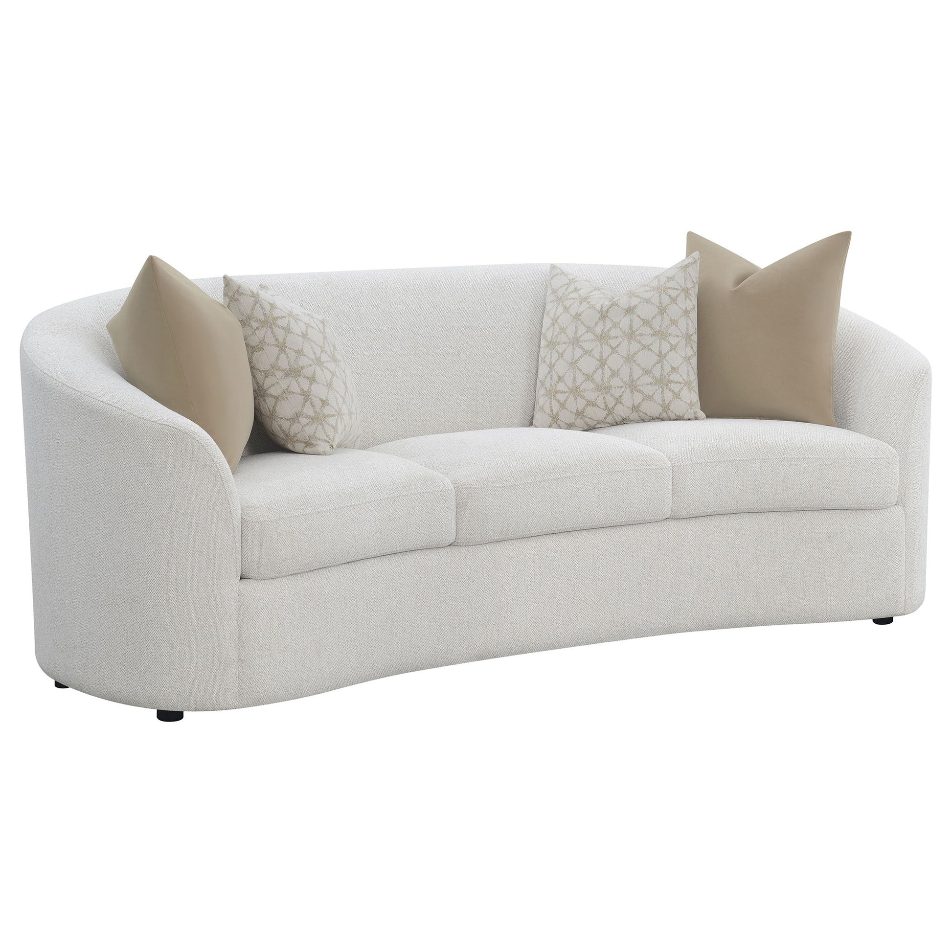 Rory - Sloped Arms Sofa With Pillows - Ivory Furniture Max
