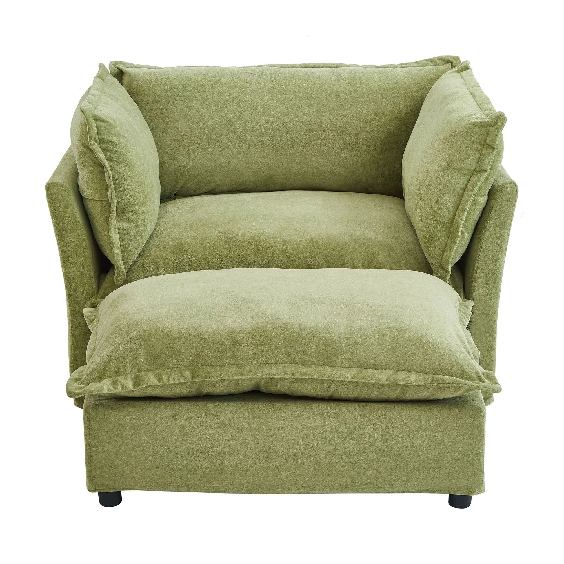 Modern Armchair Sofa With Movable Ottoman Hearth and Haven