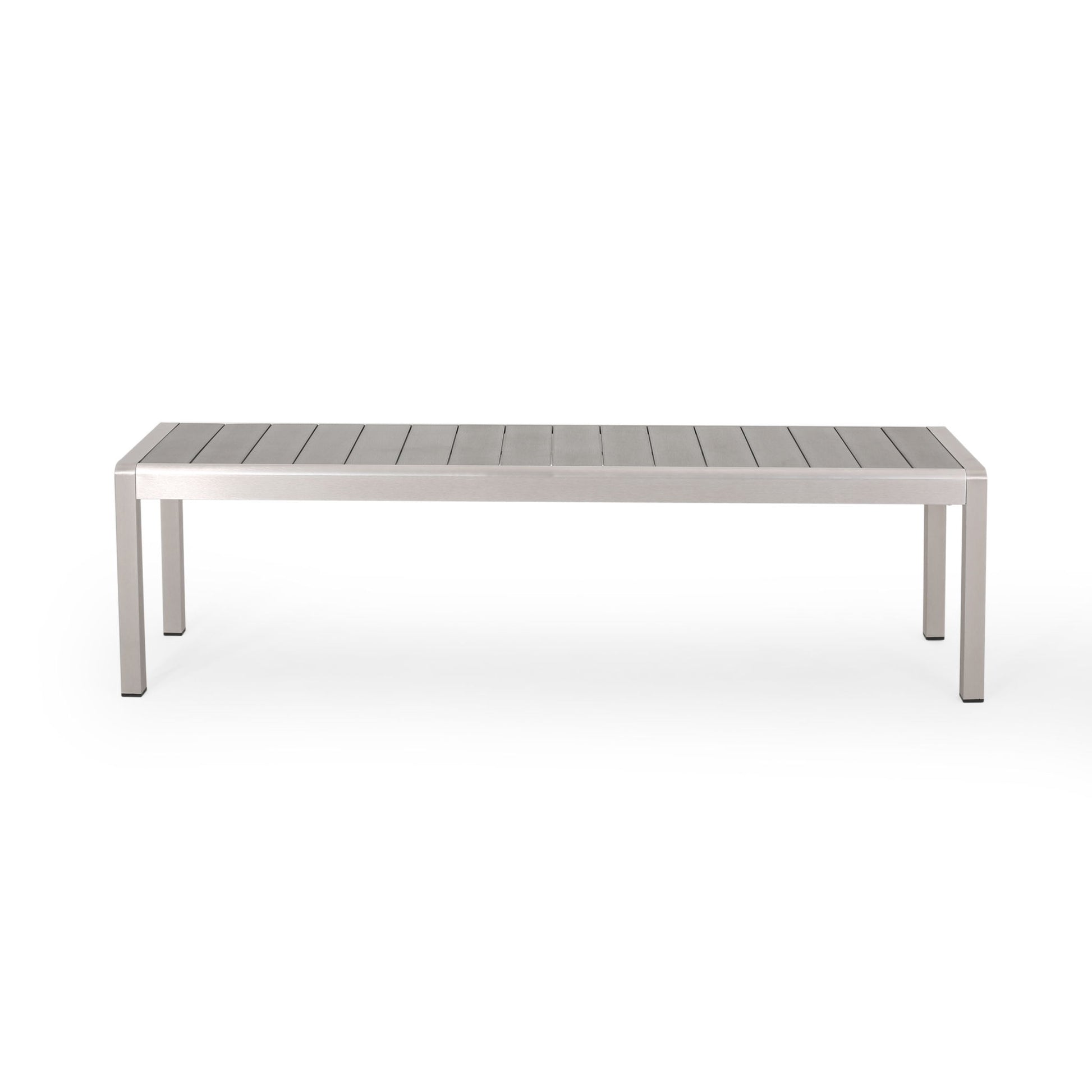 Outdoor Modern Aluminum Dining Bench, Durable And Elegant Design Noble House