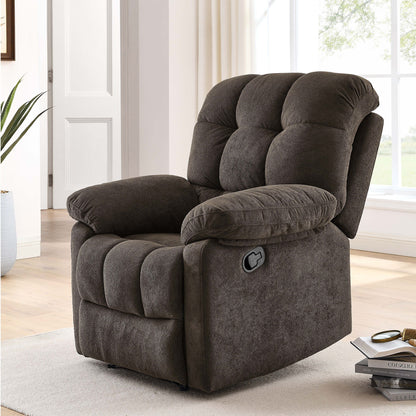 Devonaire - Manual Recliner With Padded Arms - Dark Brown Home Essentials