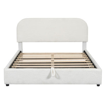 Upholstered Platform Bed With Hydraulic Storage System Halcyon Home