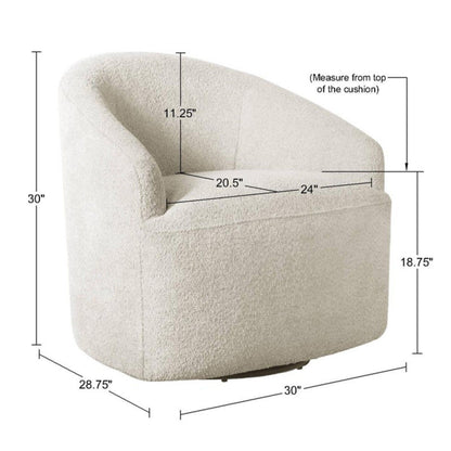 Upholstered 360 Degree Swivel Chair - Cream JLA