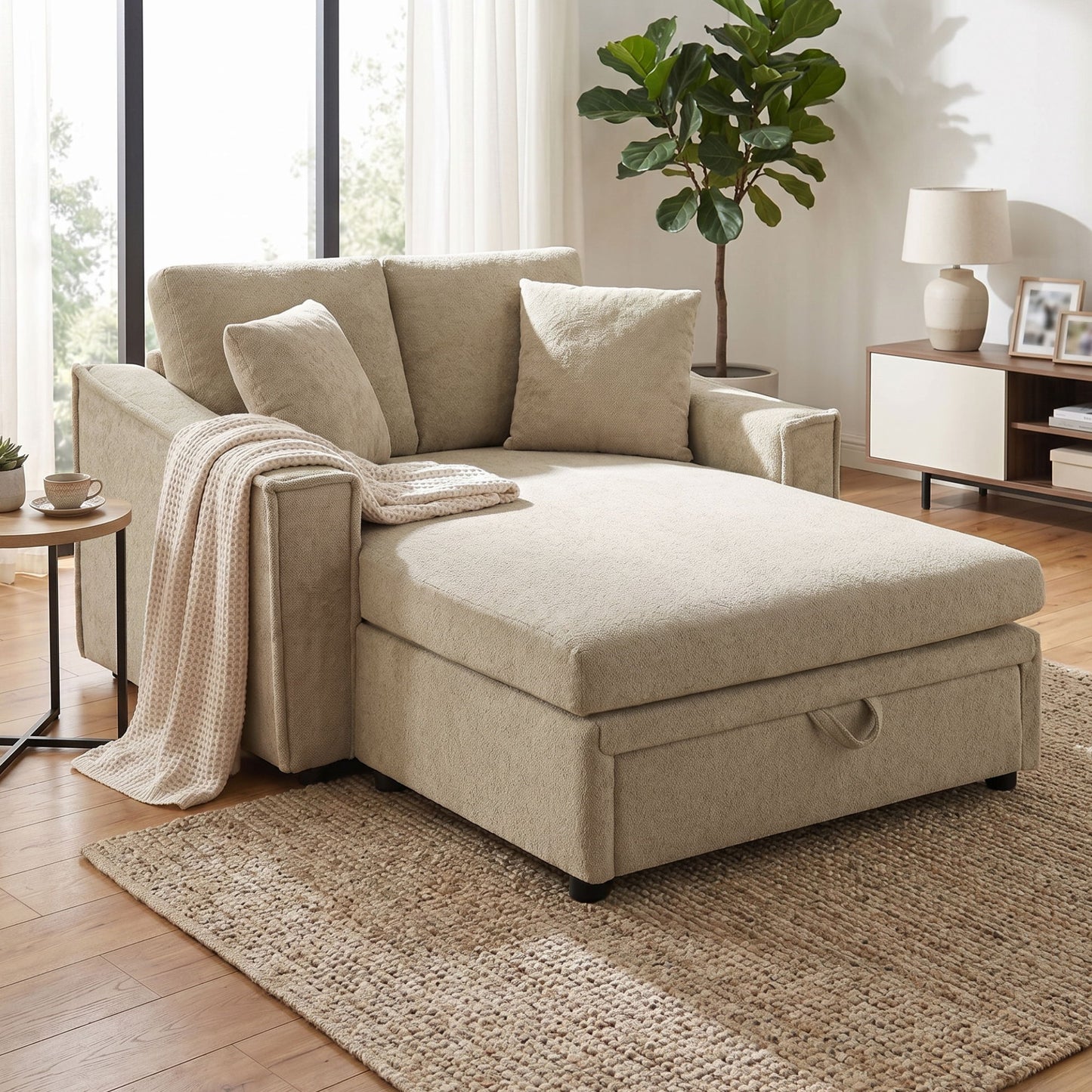 Modern Chaise Sofa With Hidden Storage For Living Room Hearth and Haven