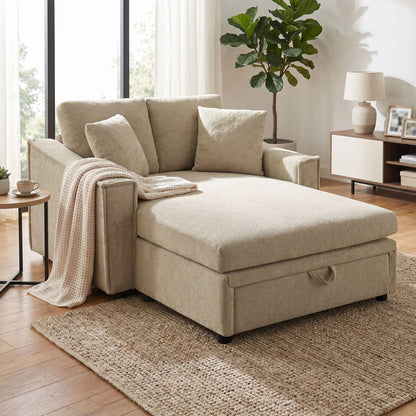 Modern Chaise Sofa With Hidden Storage For Living Room Hearth and Haven