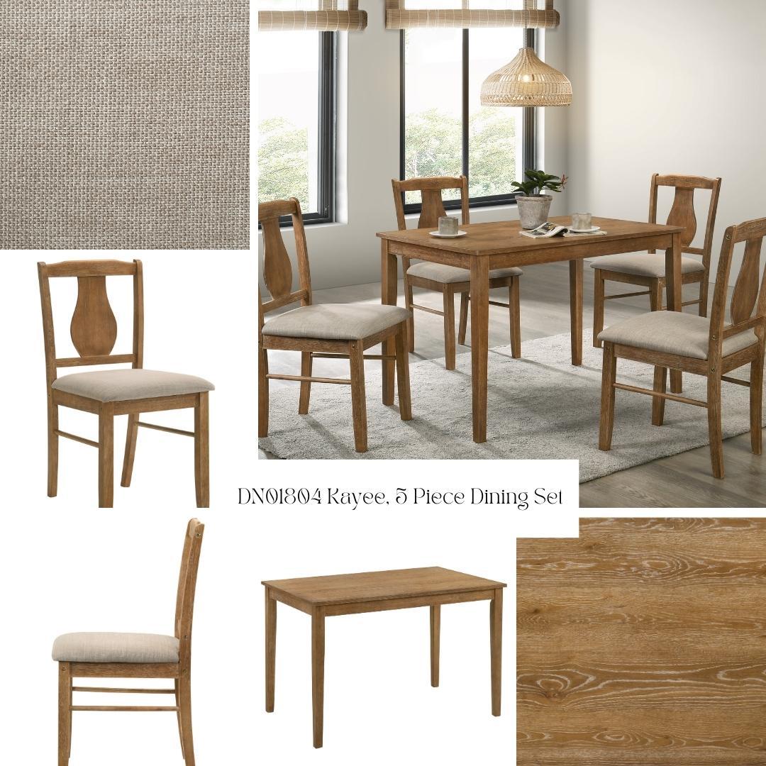 Kayee - 5 Pieces Pack Dining Set - Weathered Oak Acme