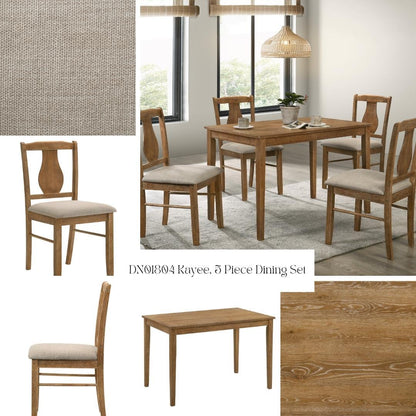 Kayee - 5 Pieces Pack Dining Set - Weathered Oak Acme