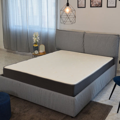 8" Pocket Spring Hybrid Bed In A Box Mattress, Soft Gel Memory Foam - Gray / White - Full Daily Nest