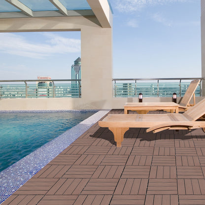 Wood Plastic Composite Deck Tiles, Sustainable Composite Decking Resist Rust, Water, Weather, Easy To Diy & Maintain Daily Nest