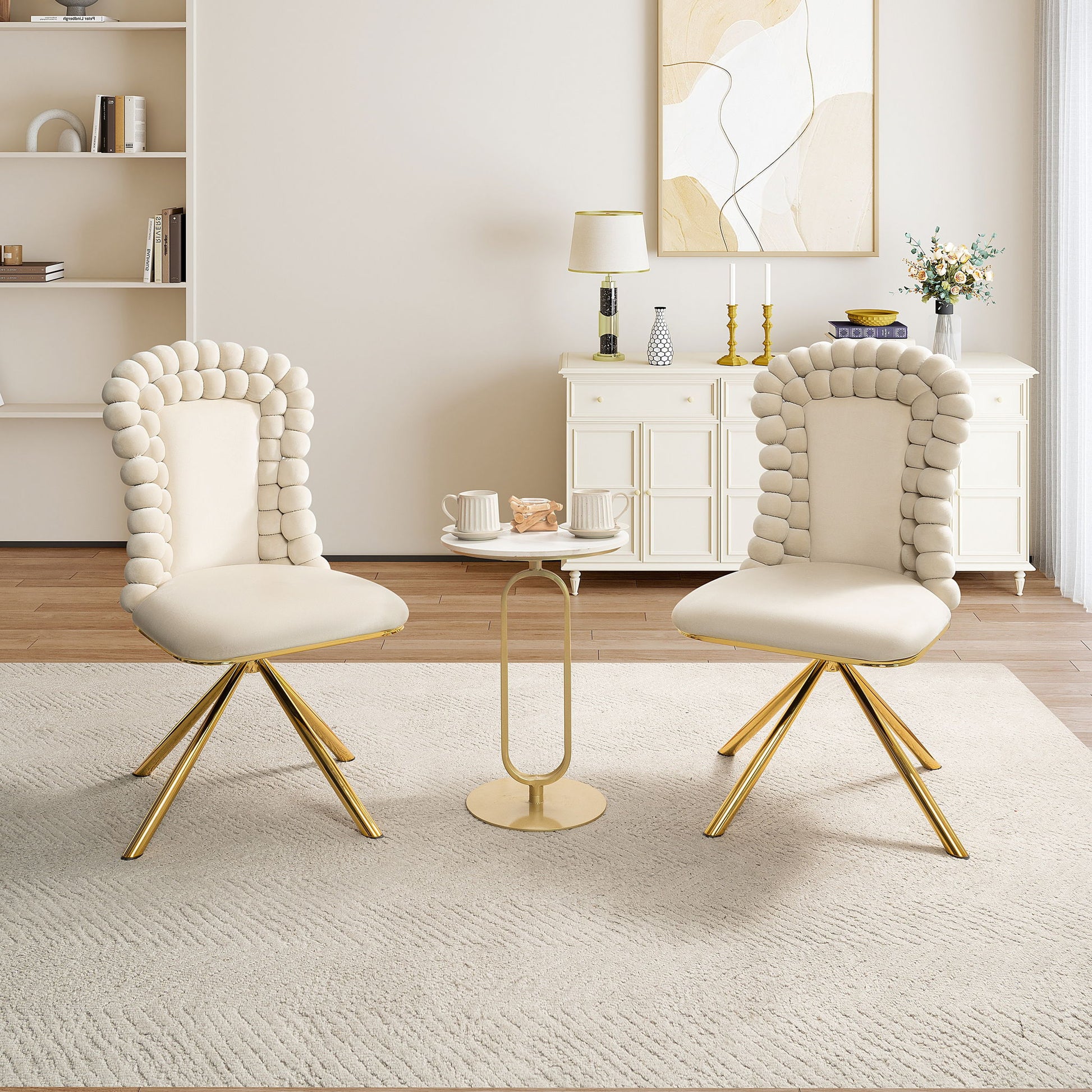 Upholstered Swivel Dining Chairs (Set of 2) Home Essentials