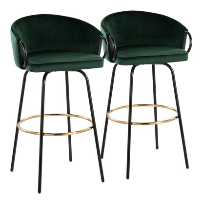 Claire - Contemporary / Glam Barstool With Footrest (Set of 2) Lumi Source