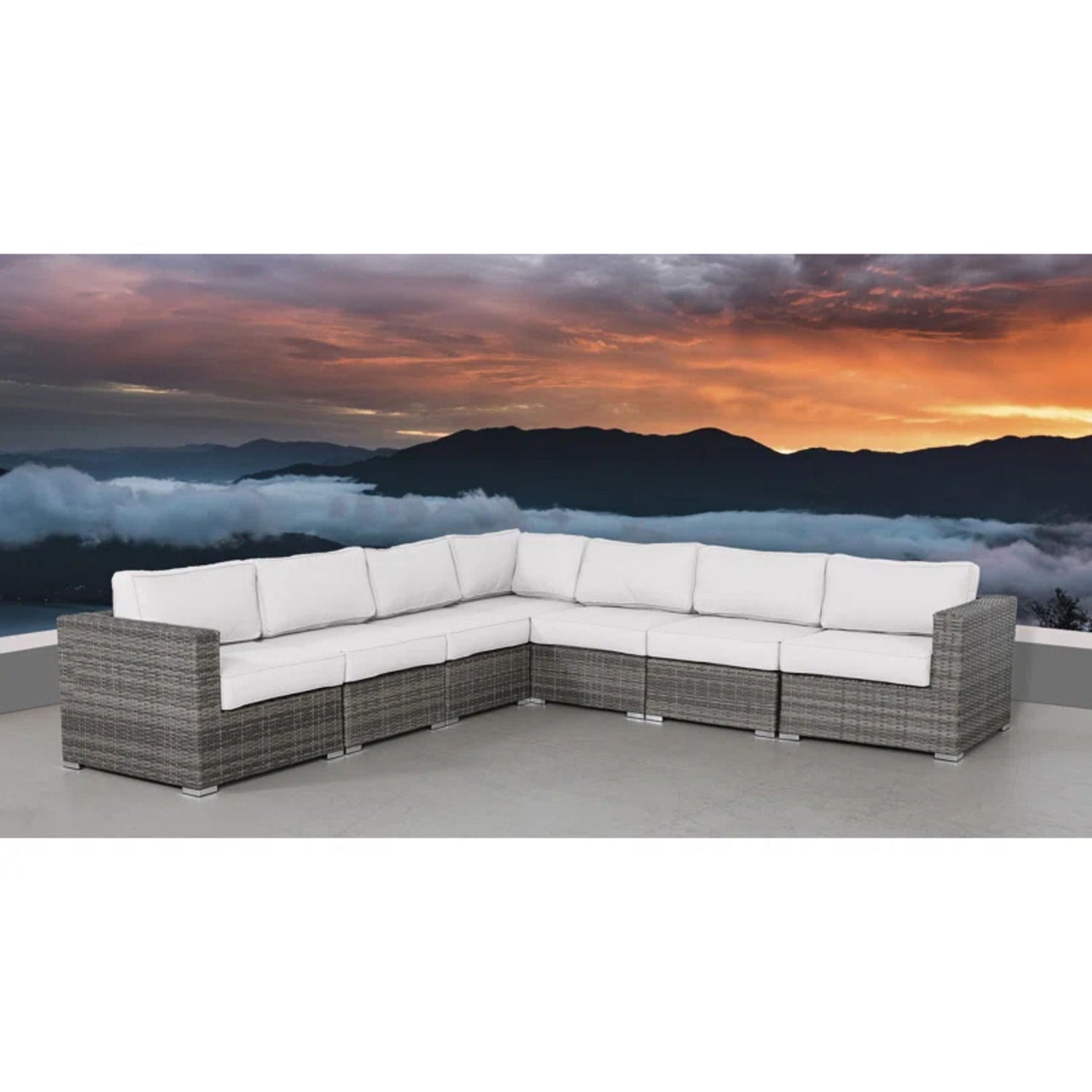 Luxurious Wicker Patio Sectional With Weather Resistant Sunbrella Cushions LSI Patio Furniture
