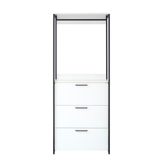 Fiona - Contemporary Wood And Metal Walk In Closet With Drawers Home Essentials