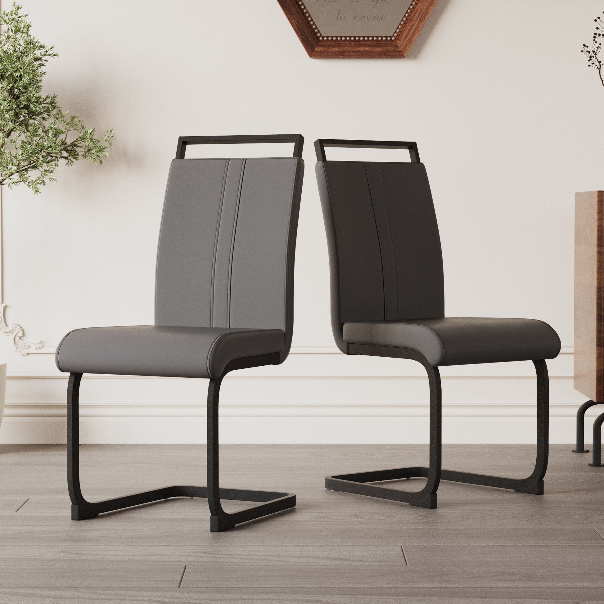 Modern Dining Chairs With High Back Upholstered Design Metal Legs Home Essentials