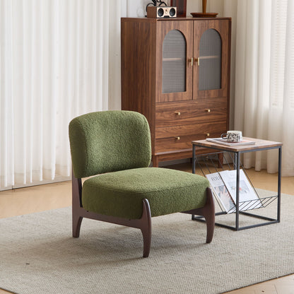 Modern Boucle Lounge Chair With Solid Wood Fram Noble House