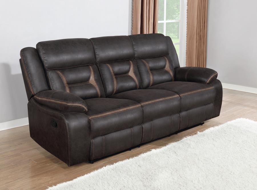 Greer - Upholstered Motion Reclining Sofa CoasterEveryday